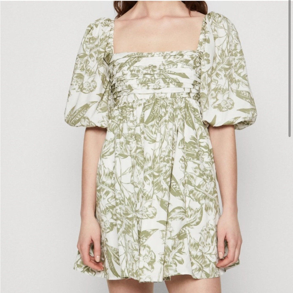 Abercrombie & Fitch Emerson Poplin Puff Sleeve Mini Dress
